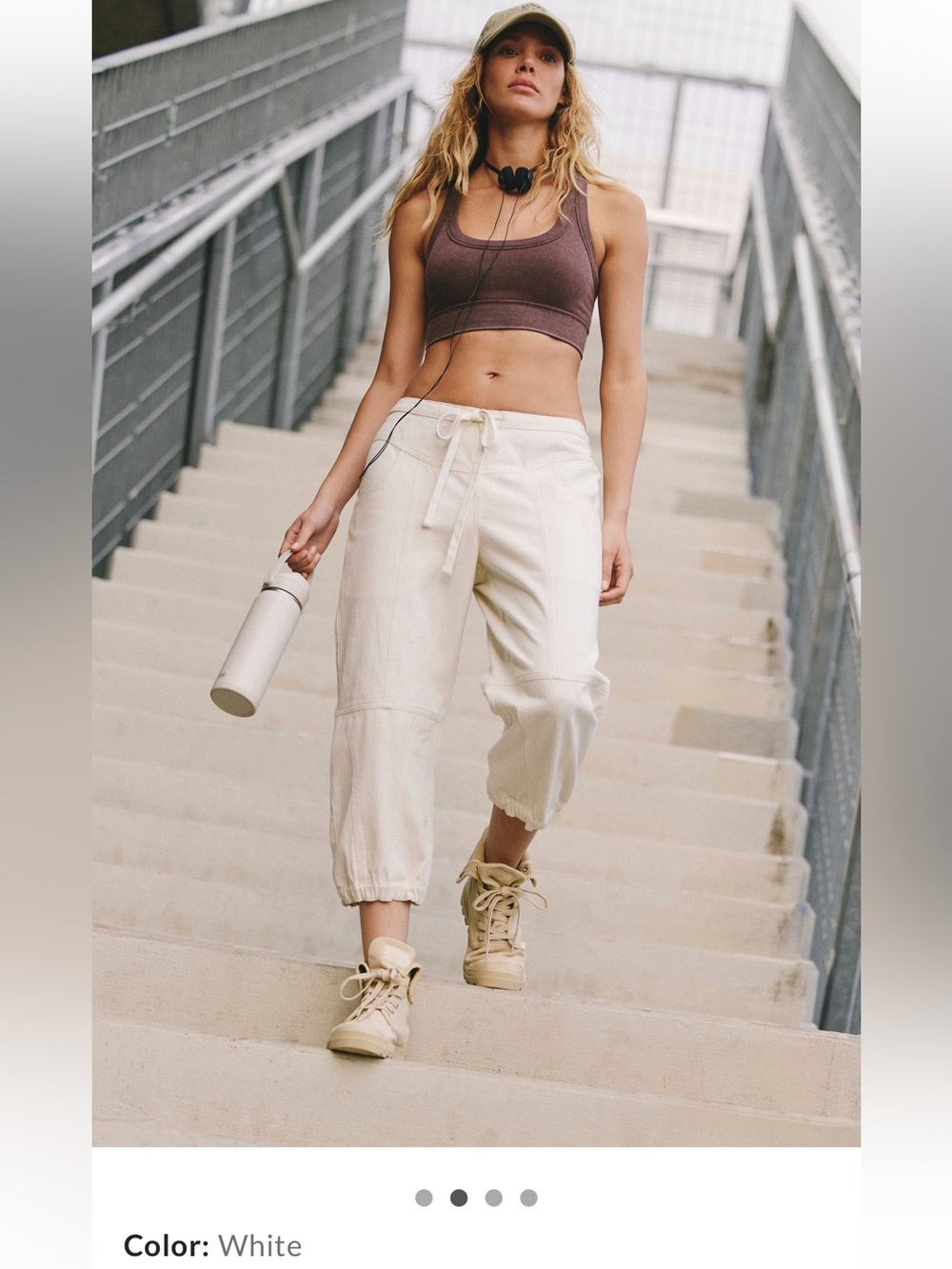 FP Movement by Free People White For Real Crop Pants